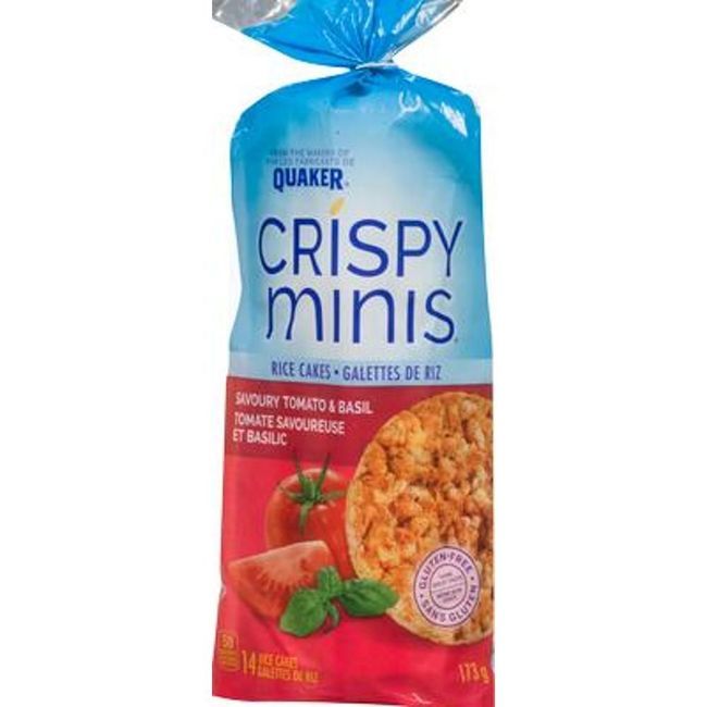Quaker Crispy Minis Savoury Tomato Basil Rice Cakes, 173 G -- 12 Per Case