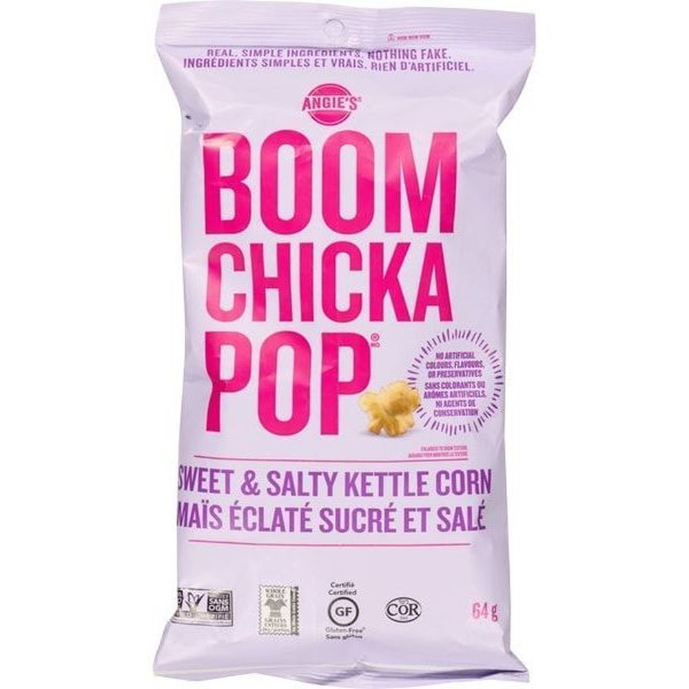 Angie's Boomchickapop Sweet And Salty Kettle Corn, 64 G -- 12 Per Case