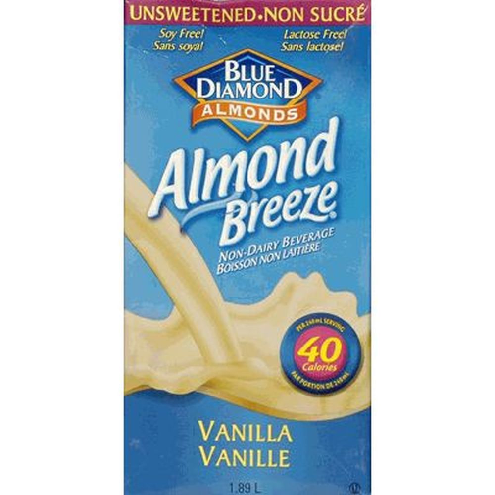 Blue Diamond Almond Breeze Unsweetened Vanilla Almond Beverage, 1.89 L