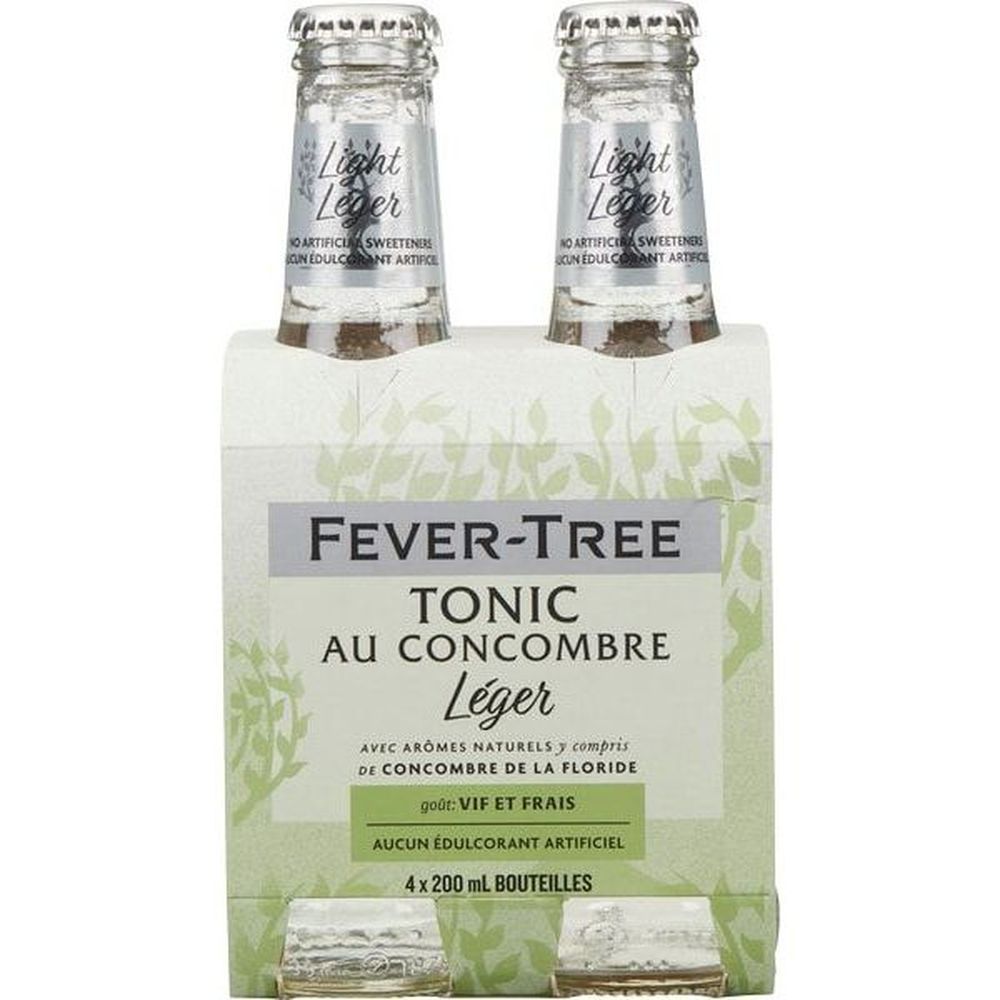 Fever-tree 200 Ml Refreshingly Light Cucumber Tonic Water, 4 Count -- 6 Per Case