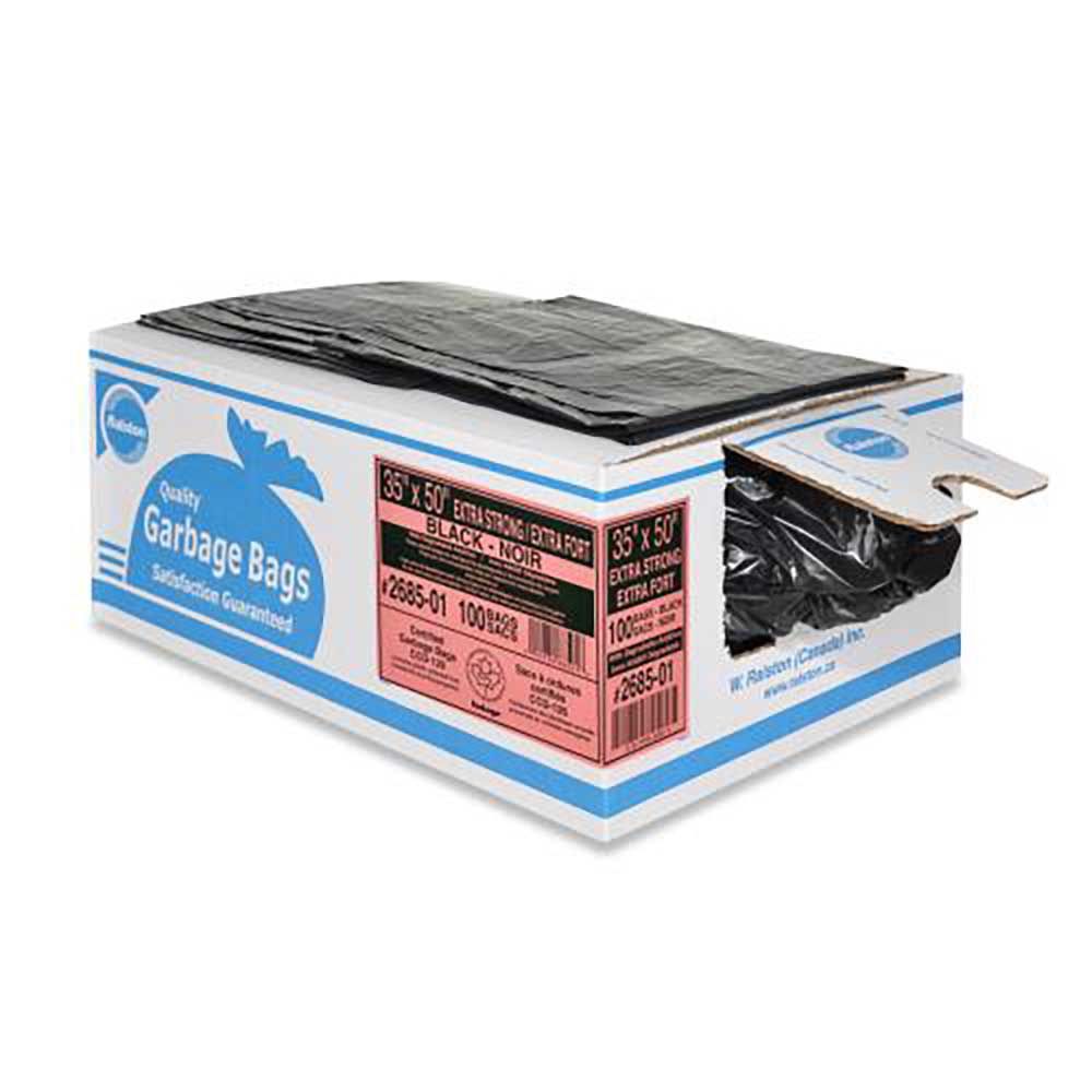 W. Ralston Black Value Plus Strong Garbage Bag, 35 X 50 In -- 125 Per Case