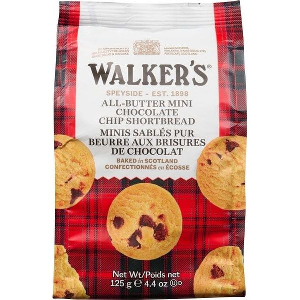 Walkers Mini Chocolate Chip Shortbread Rounds, 125 G -- 12 Per Case