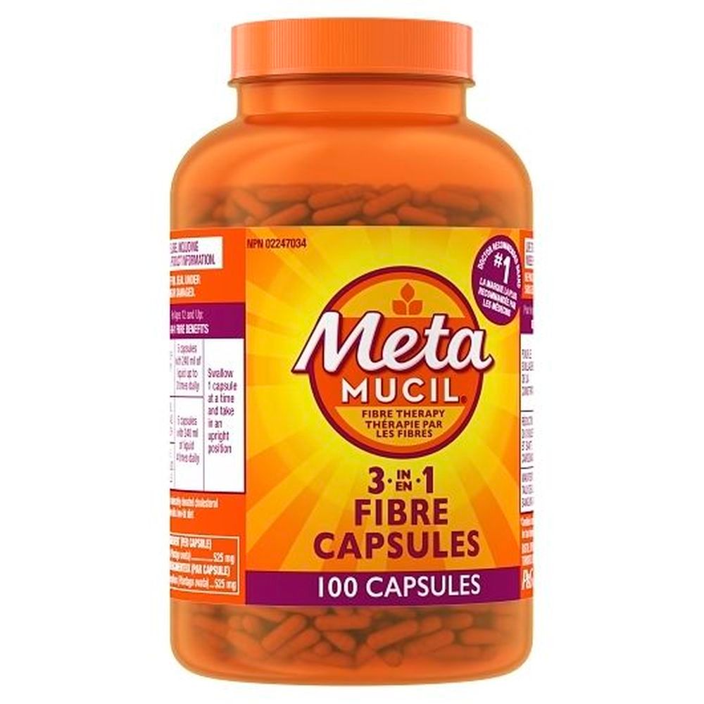 Metamucil 3 In 1 Psyllium Fiber Capsules, 100 Count -- 12 Per Case