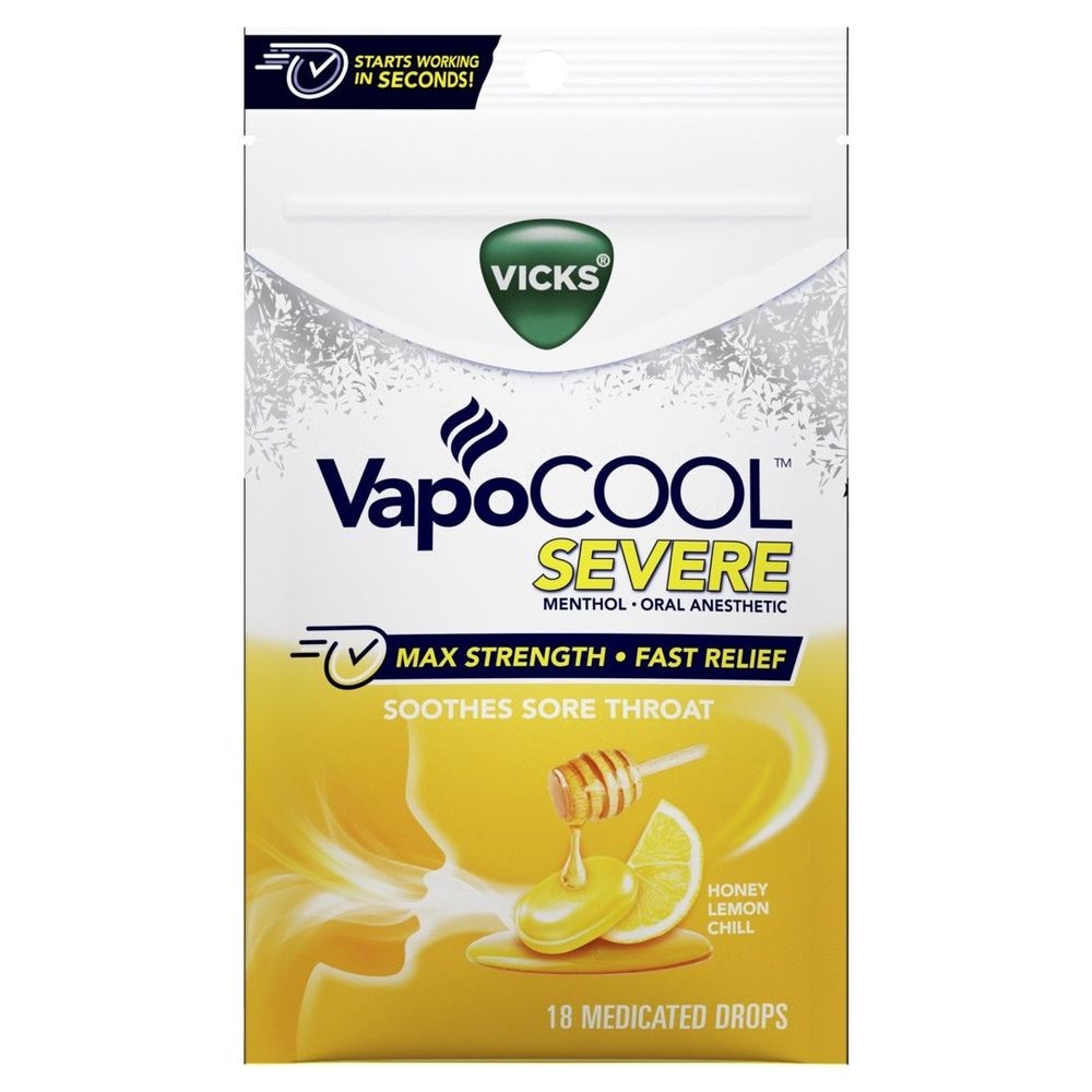 Vapocool Severe Honey Lemon Chill Medicated Drops