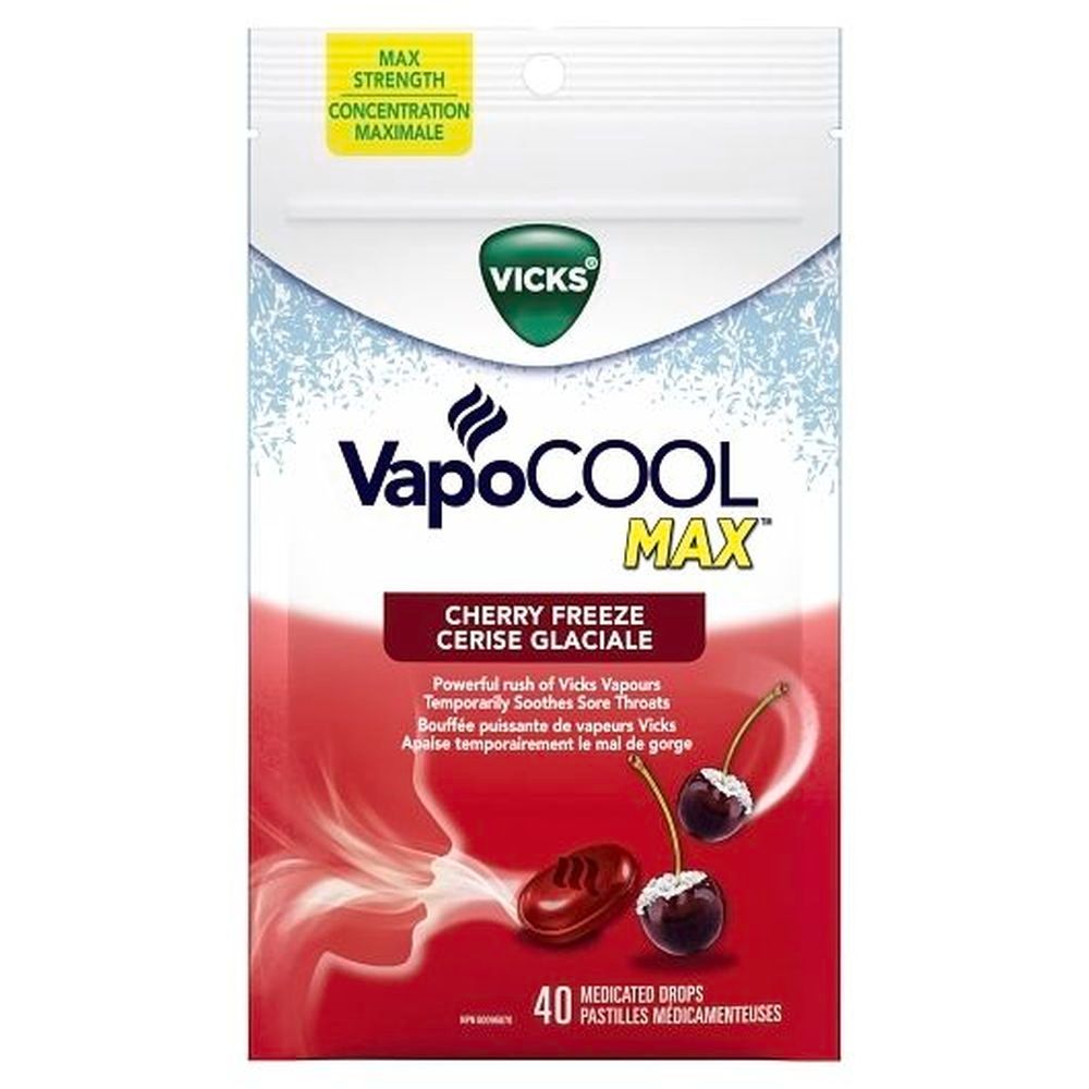 Vicks Vapocool Severe Cherry Freeze Medicated Drops, 40 Count -- 36 Per Case