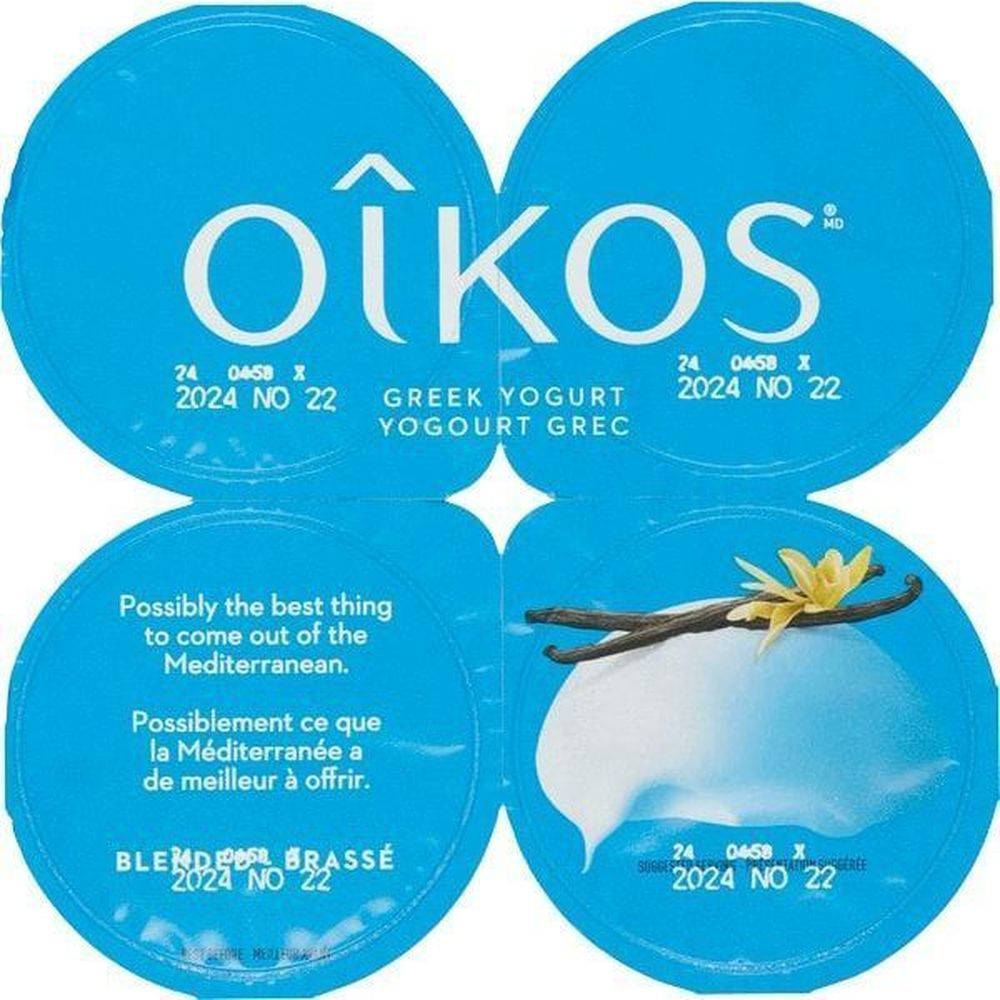 Oikos Vanilla Greek Yogurt, 100 G -- 24 Per Case