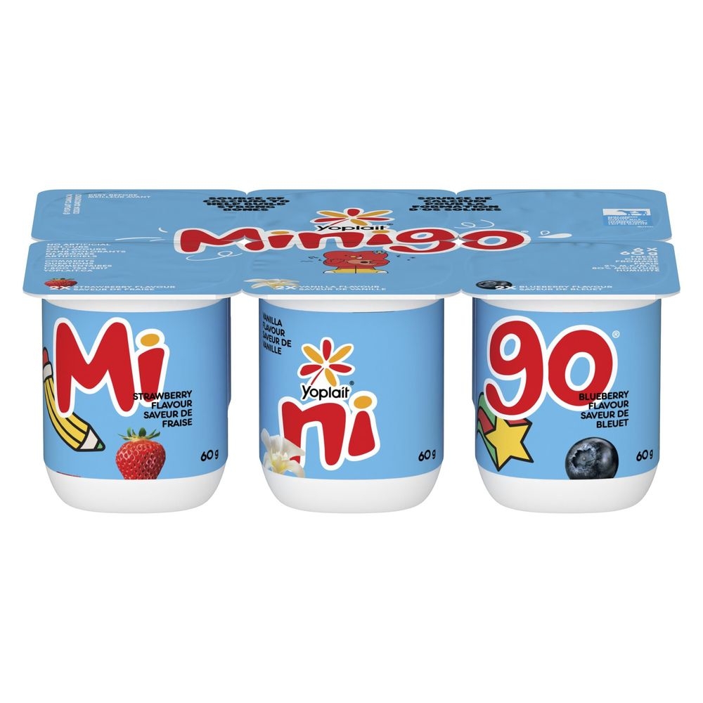 Minigo 2 Percent Milk Fat Fresh Cheese Blueberry/ Strawberry/Vanilla Kid Yogurt