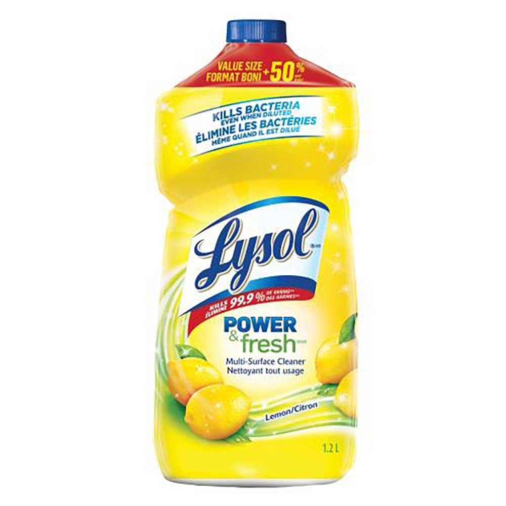 Lysol Power Fresh Lemon Multi Surface Disinfectant Cleaner, 1.2 L -- 9 Per Case