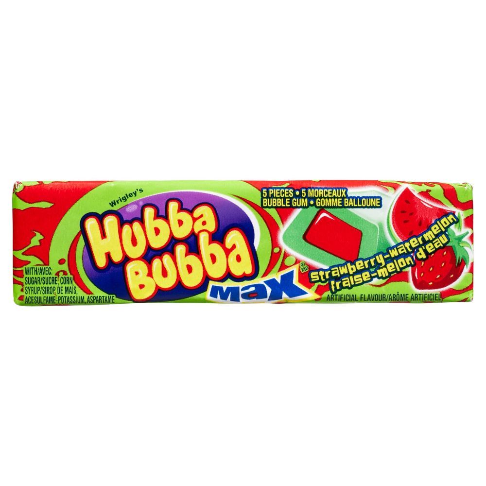 Hubba Bubba Max Strawberry Watermelon Bubble Gum, 5 Count -- 216 Per Case