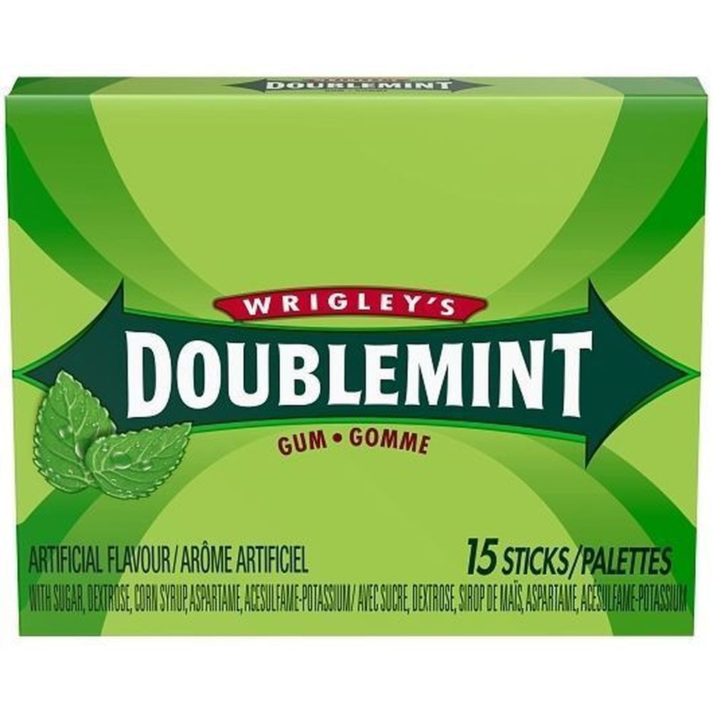 Doublemint Peppermint Chewing Gum, 15 Count -- 120 Per Case