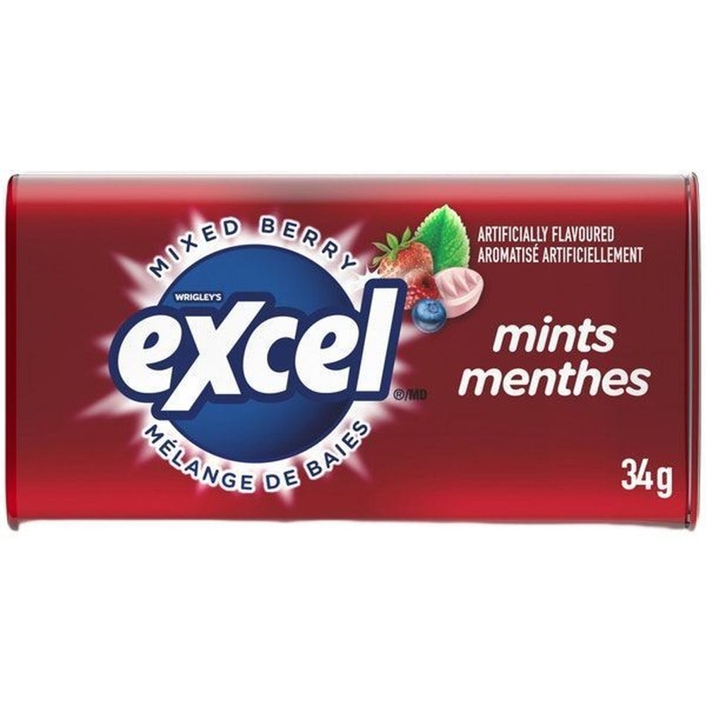 Excel Mixed Berry Mint, 34 G -- 96 Per Case