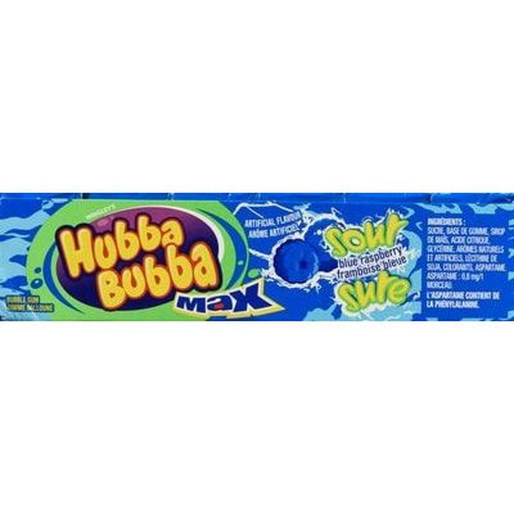 Hubba Bubba Max Sour Blue Raspberry Bubble Gum, 5 Count -- 216 Per Case