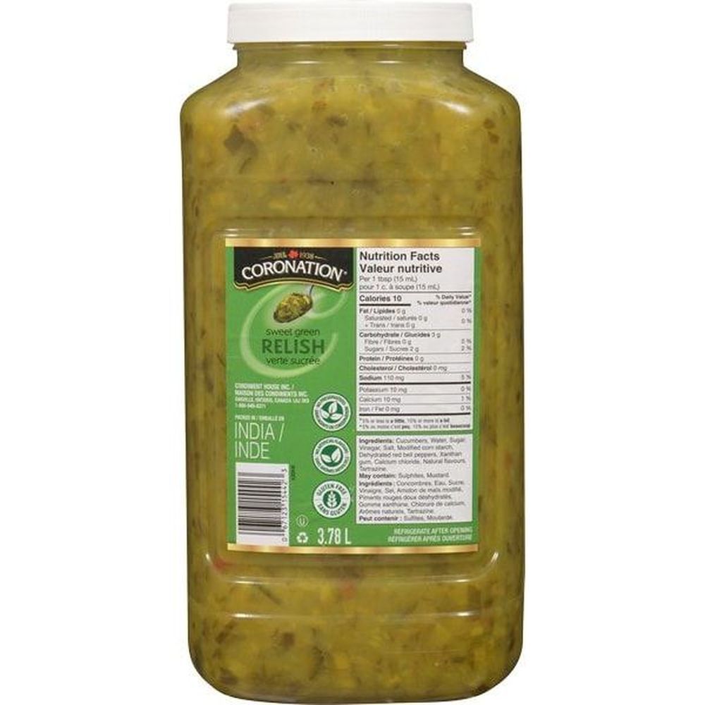 Coronation Sweet Green Relish, 3.78 L -- 6 Per Case
