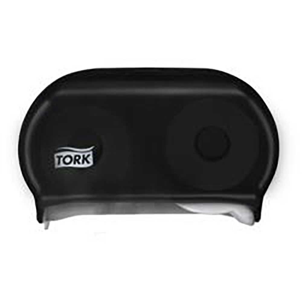 Universal Plastic Smoke Horizontal Twin Bath Tissue Roll Dispenser