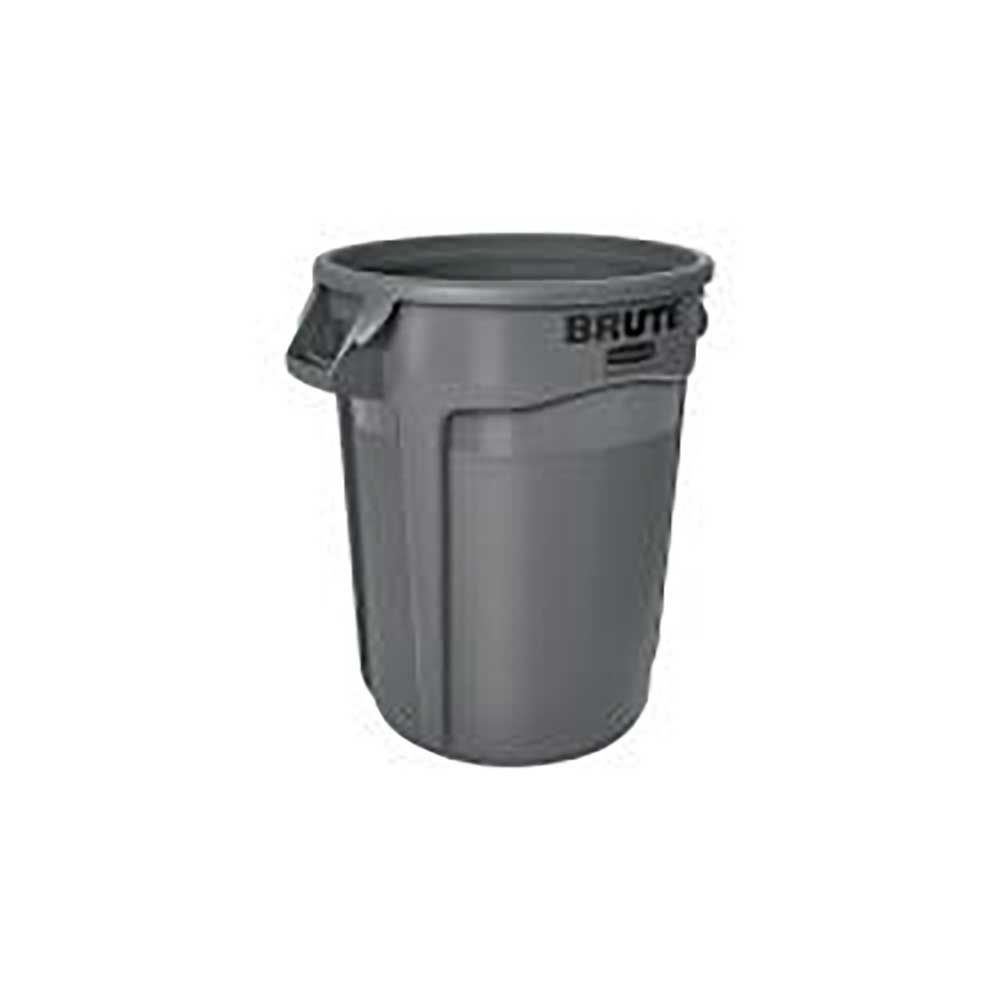 Rubbermaid Gray Brute Plastic Container Without Lid, 32 Gal Capacity -- 6 Per Case