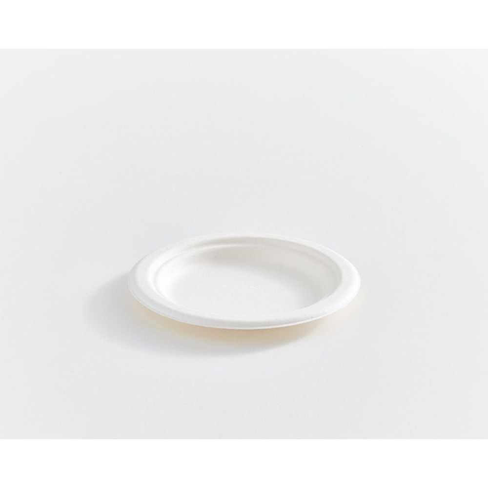 6 in Compostable Bagasse Round Fibre Plate