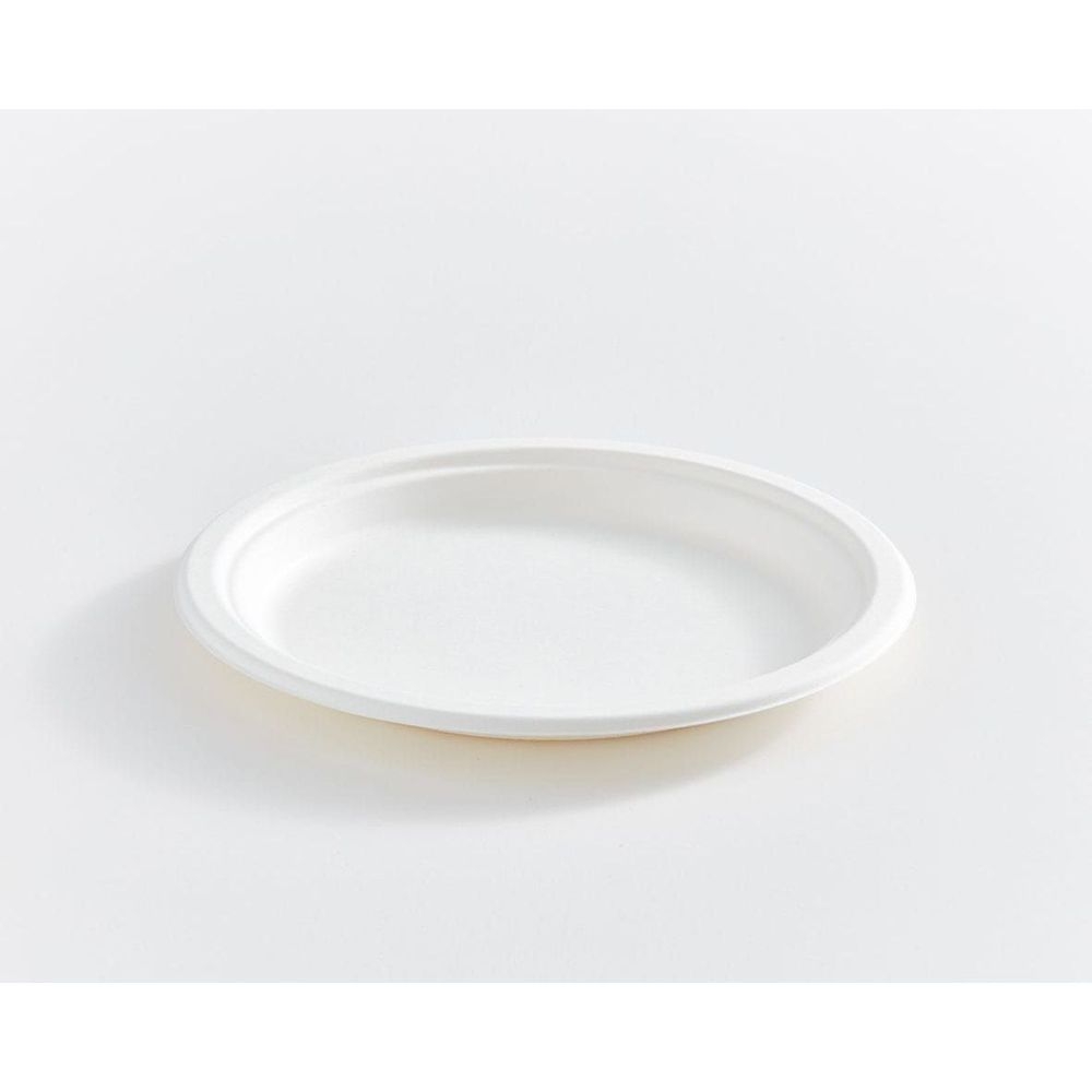 Compostable Bagasse Round Fibre Plate 9 in