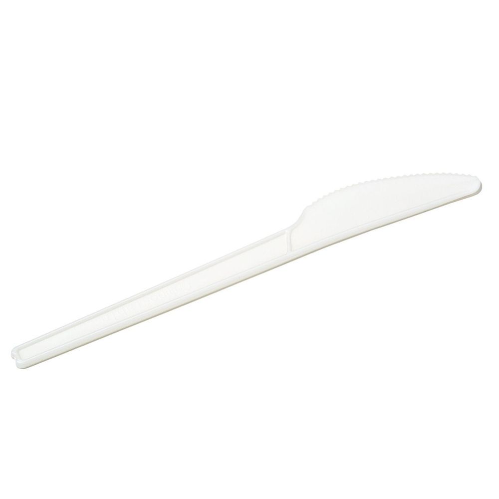 Eco Guardian Cpla Compostable Natural White Knife - Individually Wrapped, 6.5 In -- 750 Per Case