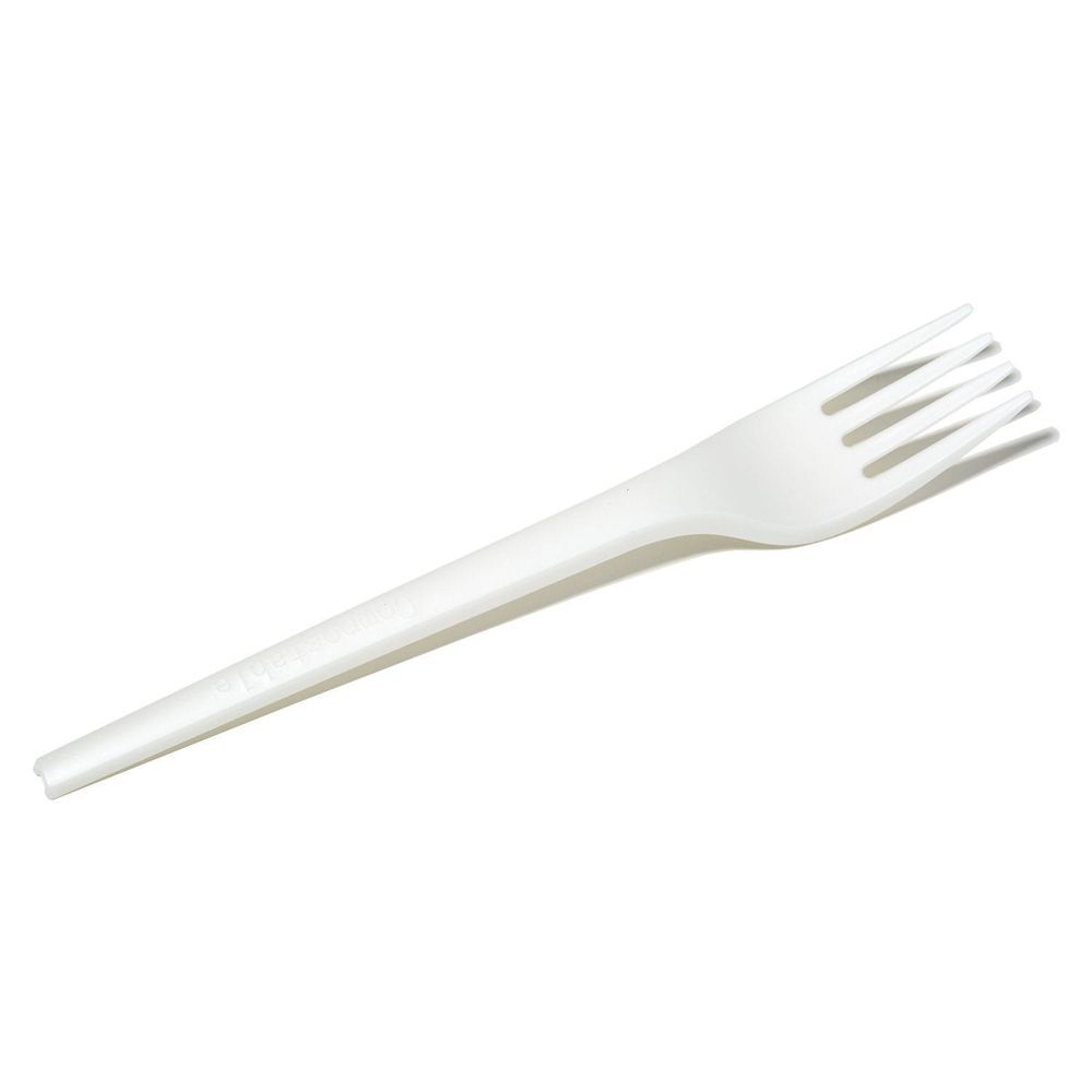 Eco Guardian Cpla Compostable Natural White Fork - Individually Wrapped, 6.5 In -- 750 Per Case