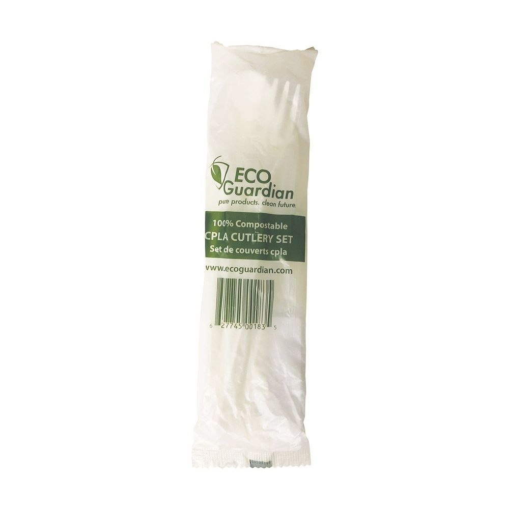 CPLA Natural White Compostable Cutlery Set