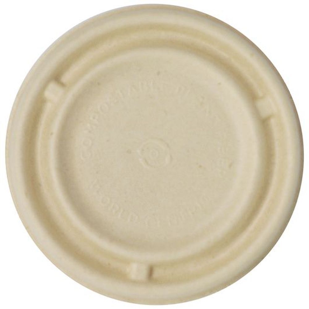 World Centric Unbleached Plant Fiber Lid For 4 Ounce Souffle Cup, 50 Count -- 20 Per Case