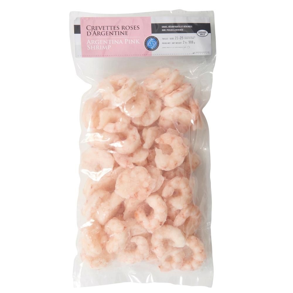 21-25 Raw Peeled and Deveined Argentina Shrimp without Tail