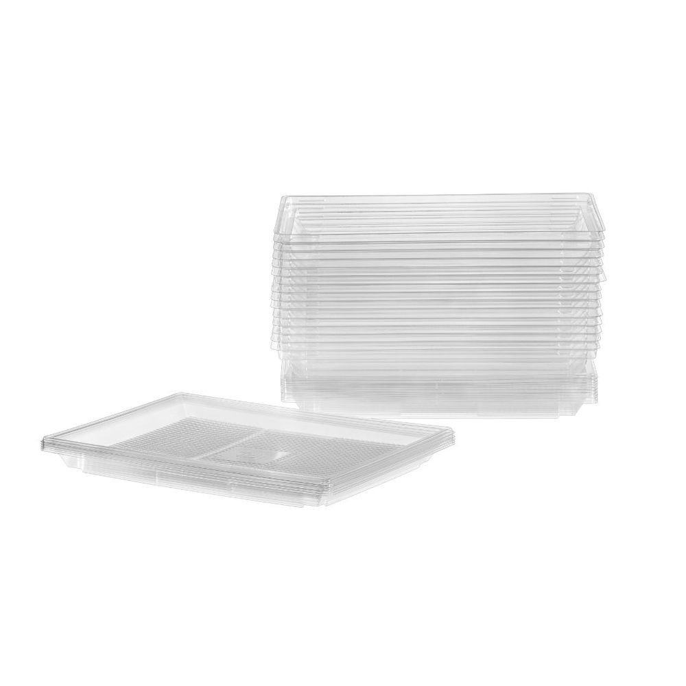 7.5 x 10 Clear Plastic Rectangular Festive Catering Tray