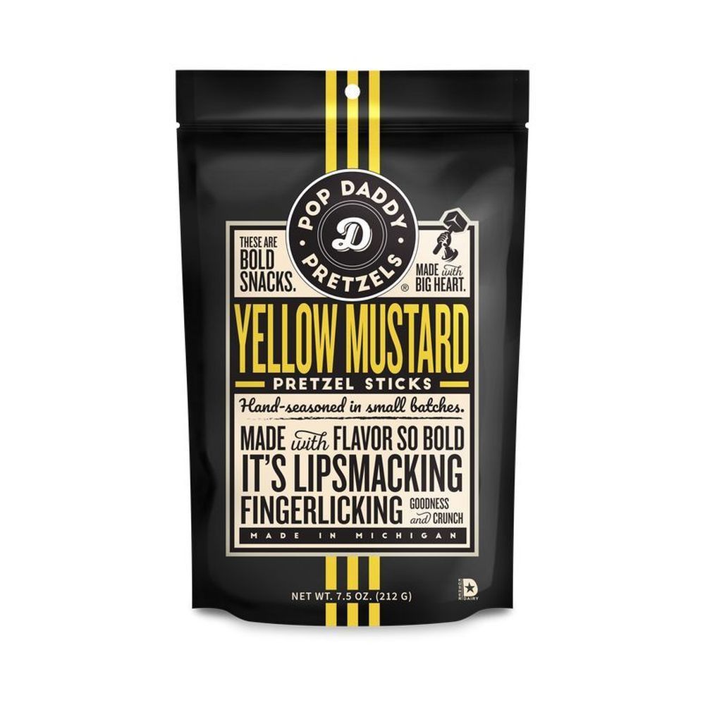 Pop Daddy Yellow Mustard Pretzel Sticks, 212 G -- 12 Per Case