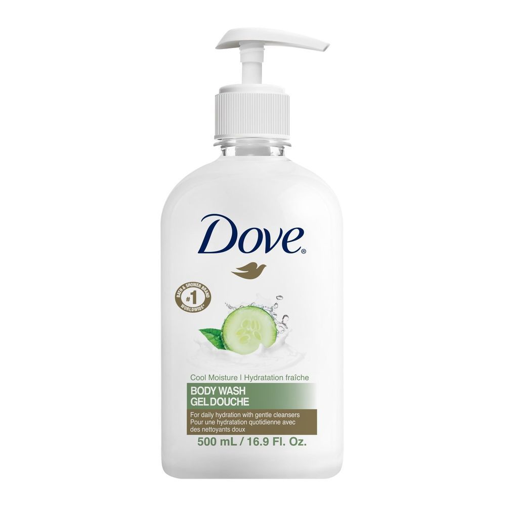 Dove Pro Cool Moisture Cucumber Body Wash, 500 Ml -- 24 Per Case