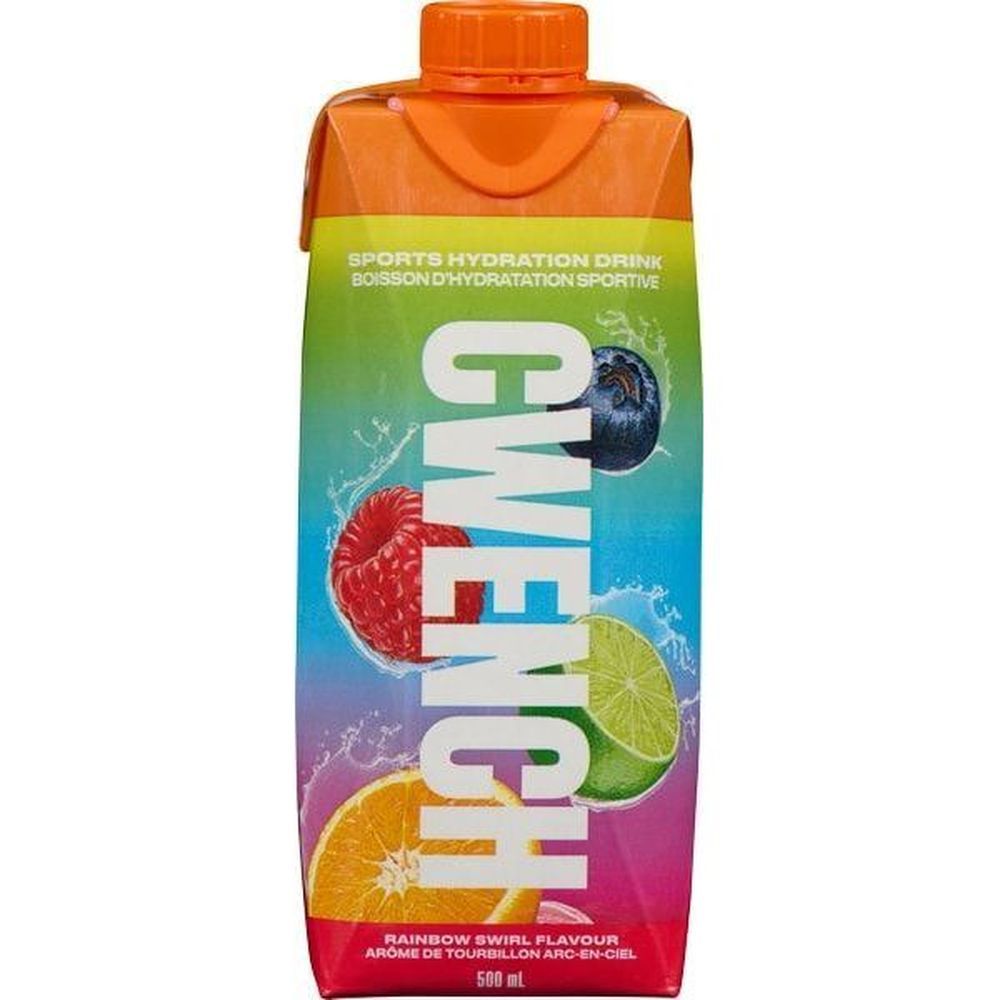 Cwench Hydration Rainbow Swirl Sports Hydration Drink, 500 Ml -- 12 Per Case