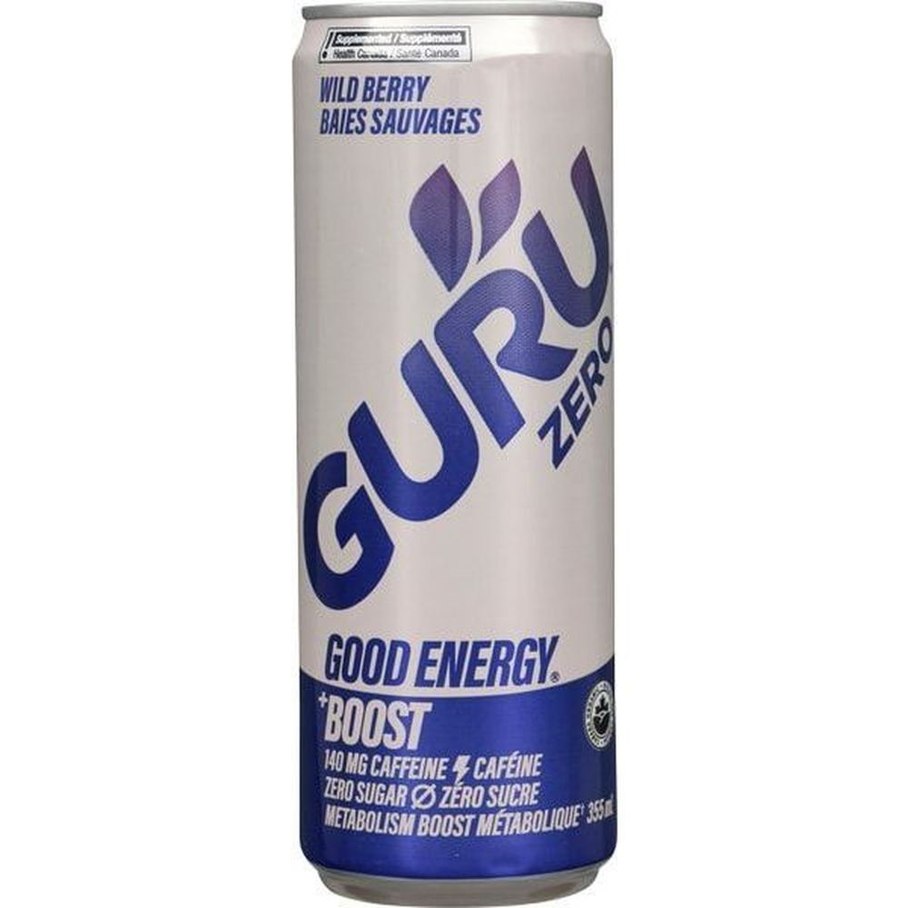Guru Zero Good Energy Wild Berry Drink, 355 Ml -- 24 Per Case