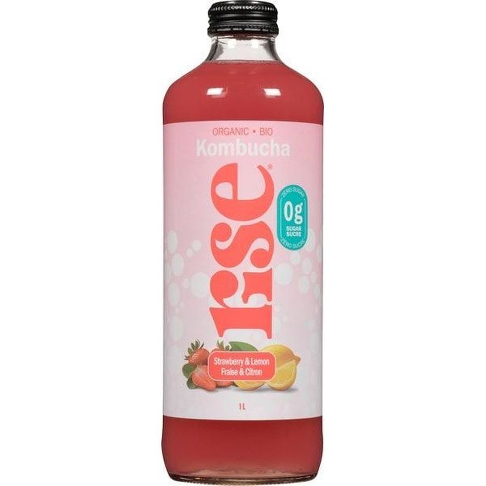 Rise Organic Strawberry And Lemon Kombucha, 1 L -- 6 Per Case