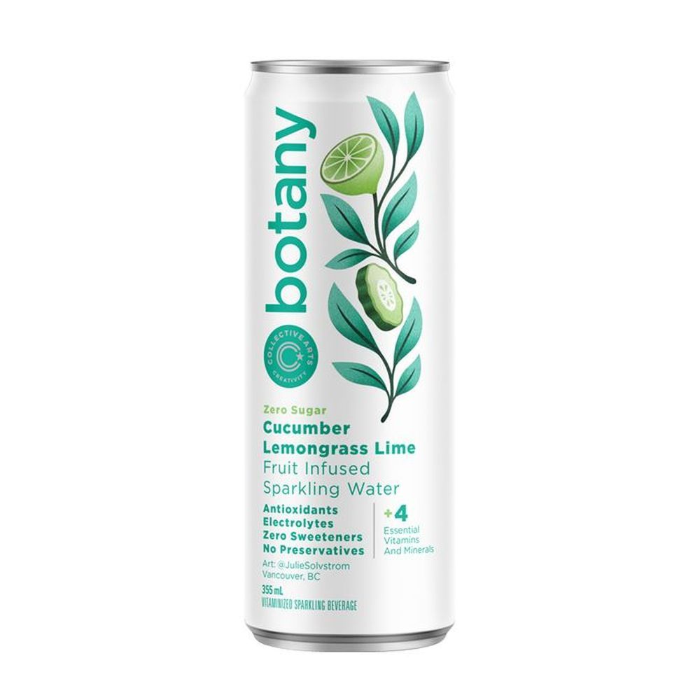 Collective Arts Botany Cucumber, Lemongrass And Lime Infused Sparkling Water, 355 Ml